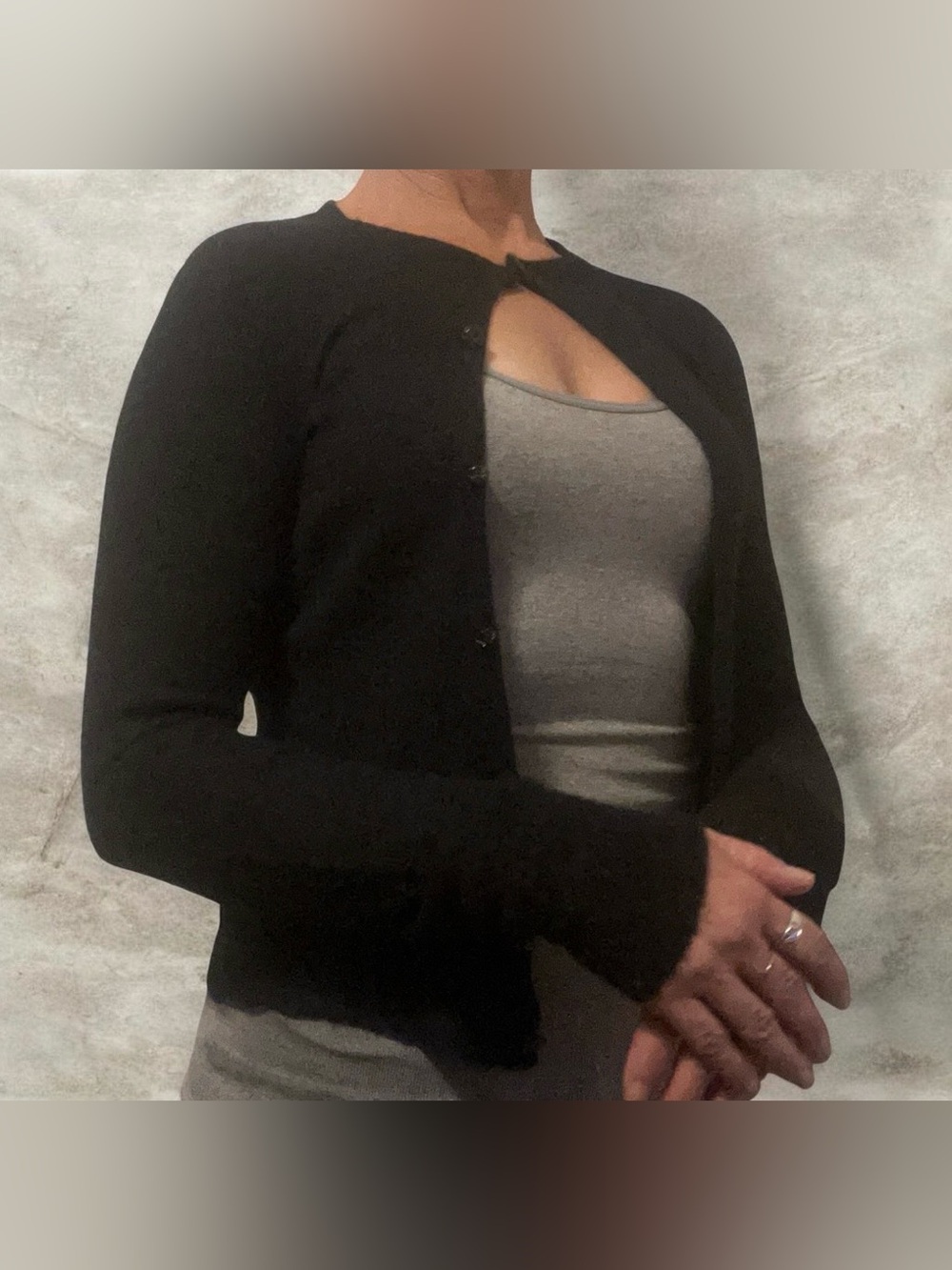 J. Crew Alpaca Wool Blend Women Cardigan Preppy Feminine Elegant Size M Black